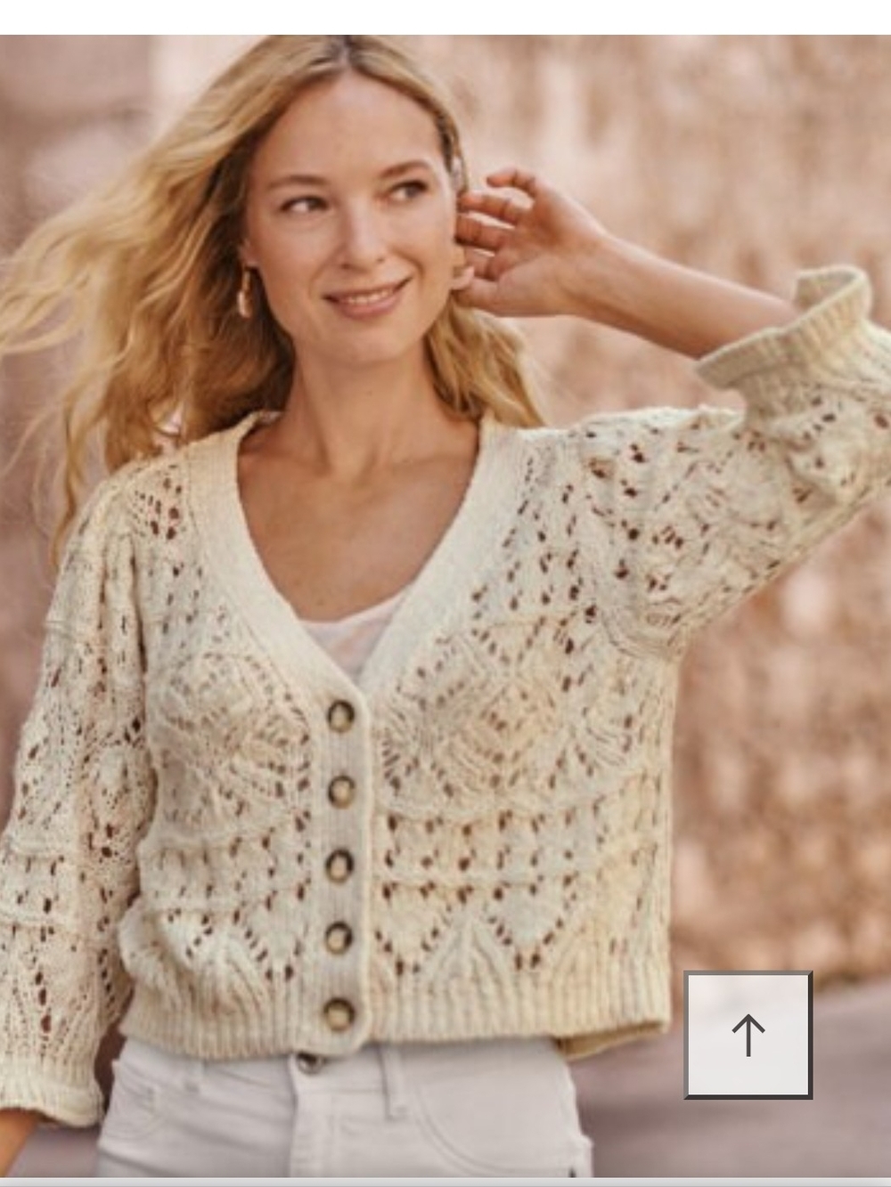 Garnet Hill Esme Organic Cotton Cardigan In XS